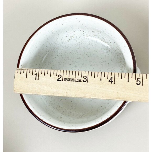 Vintage MCM Rego Stoneware Cream Speckle Brown Stripe Soup Bowl (Lot Of 2) EUC - Picture 3 of 7